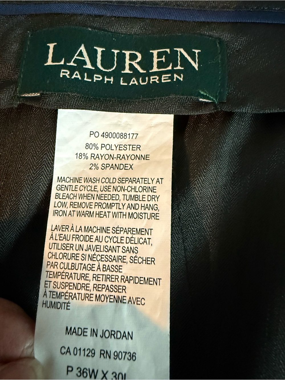 Lauren Ralph Lauren Mens navy dress pants lightweight gorgeous 36/30 - Picture 5 of 8